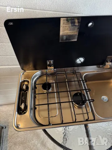 Комбинация готварска печка-мивка със стъклен капак  CAN (неръждаема стомана) (Чисто нов) , снимка 3 - Газови котлони - 48456765