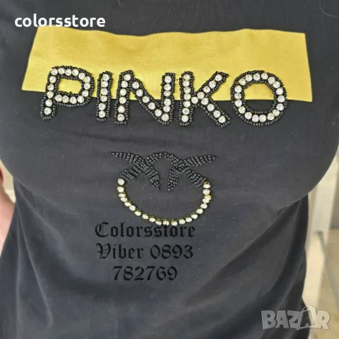 Дамска Черна тениска  Pink🩵-VL 339ü, снимка 2 - Тениски - 45446468