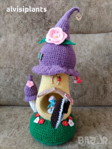 Плетена приказна Смърф къща детска играчка за подарък 