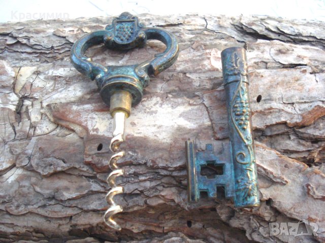Стара бронзова отварачка,тирбушон, снимка 3 - Колекции - 43976538