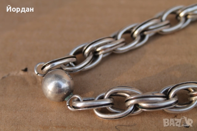 Мъжки сребърен ланец/синджир, снимка 2 - Колиета, медальони, синджири - 52496041