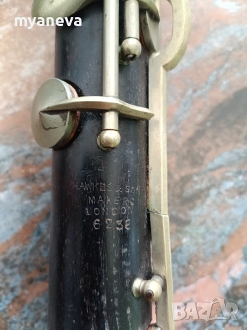 Кларинет, vintage ,  произведен от Hawkes & Son в Лондон, снимка 8 - Духови инструменти - 53539170