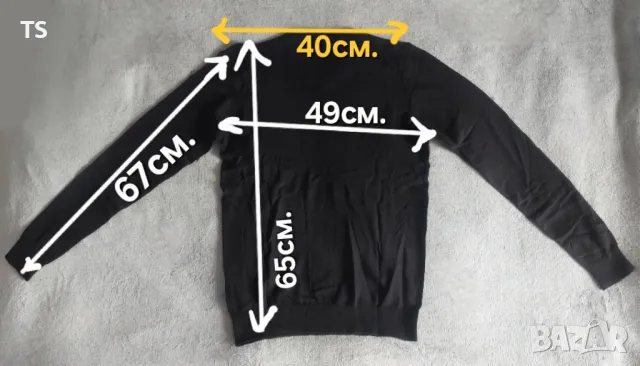 Мъжки черен пуловер М размер, снимка 2 - Пуловери - 48802609