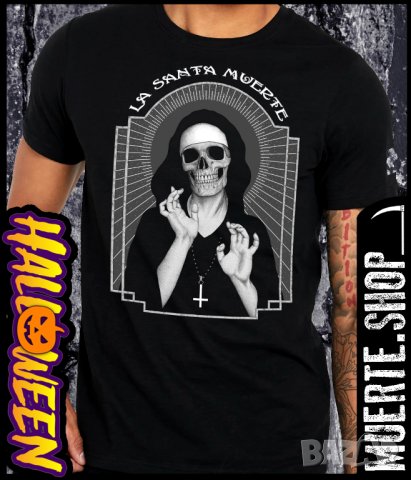 Тениска с щампа LA SANTA MUERTE, снимка 1 - Тениски - 38350208