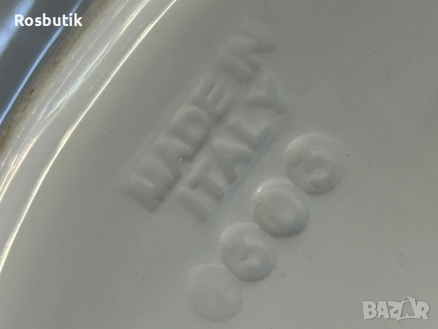 Италианска порцеланова чиния с релефни цветя , снимка 4 - Декорация за дома - 53353594