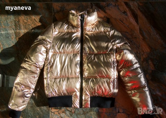 Зимно,дамско яке в златисто., снимка 1