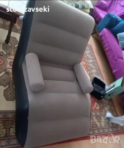 Удобен надуваем S-образен шезлонг с подлакътници, снимка 2 - Градински мебели, декорация  - 44474795