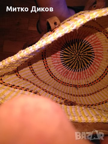 Бутикова Чанта 46х34 см естествена кожа и плетени нишки от промазан плат дебела, снимка 13 - Чанти - 36903810