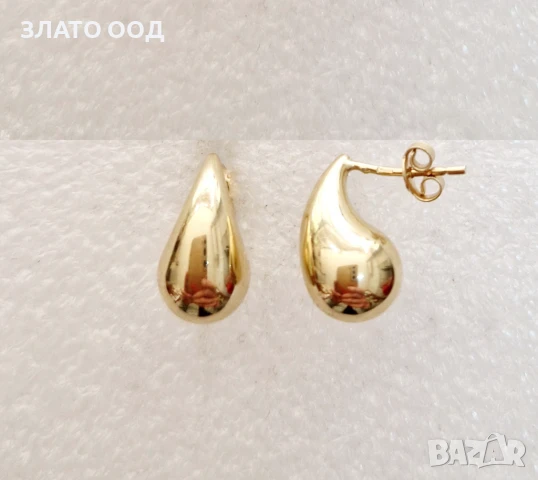 Златни обеци с топчета и Ботега, снимка 5 - Обеци - 50896009