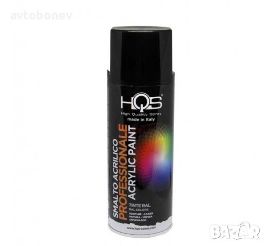 Акрилна спрей боя HQS RAL-9005 Черен гланц 400мл.