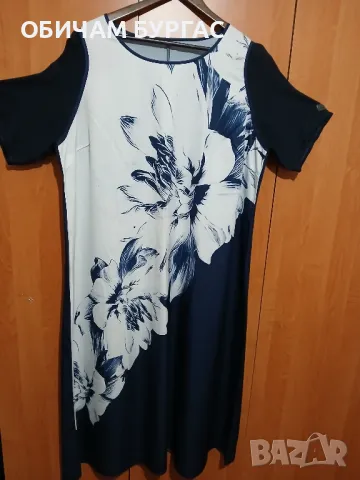 НОВА 3xl раз.56 ЕЛЕГАНТНА ЛЯТНА ТЪМНОСИНЯ РОКЛЯ 