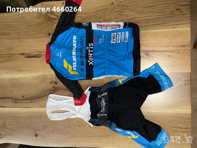 Детски екип за колоездене (джърси и клин) Loeffler, размер XXS (мъже), снимка 2 - Спортни дрехи, екипи - 53128492