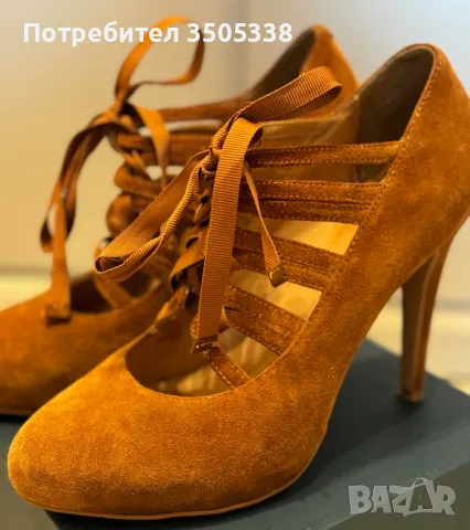 Дамски велурени обувки на висок ток на 3 Suisses, снимка 10 - Дамски елегантни обувки - 47991318