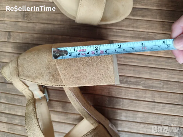 Сандали на ток Bata 38 номер, в бежово , снимка 5 - Сандали - 50044160