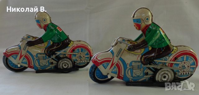Ретро детски метални играчки мотоциклети с механизъм Made in China 602 N26 употребявани, снимка 2 - Колекции - 37470554