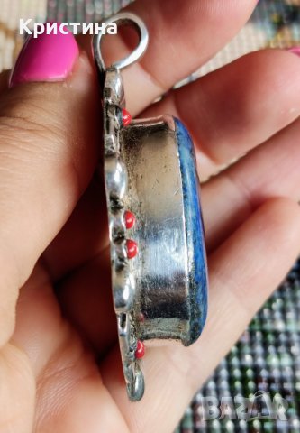 Уникална масивна висулка с Лазурит , снимка 3 - Колиета, медальони, синджири - 37918964