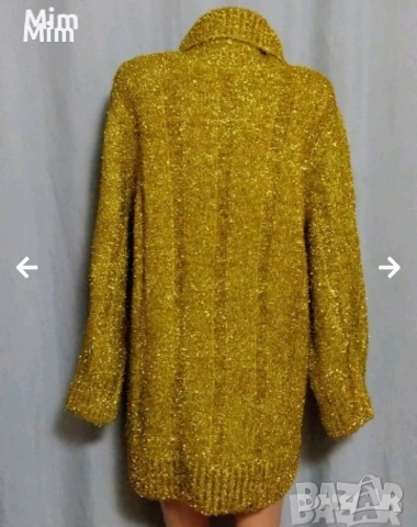 2XL Плетена златиста блуза/ туника/ рокля, снимка 3 - Рокли - 53061280