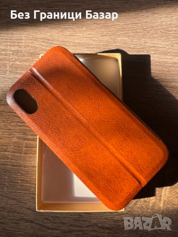 Нов Калъф iPhone X кожен кафяв защитен кейс защита айфон, снимка 3 - Калъфи, кейсове - 53123751