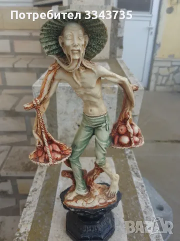 Изключително красива статуетка китаец носи плодове В-30см Ш-9см., снимка 12 - Статуетки - 49565259