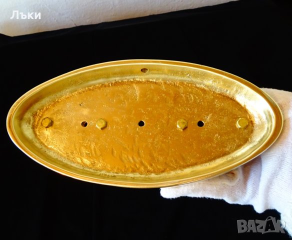 Бронзов свещник риби 2 кг.,християнство., снимка 8 - Антикварни и старинни предмети - 32473814