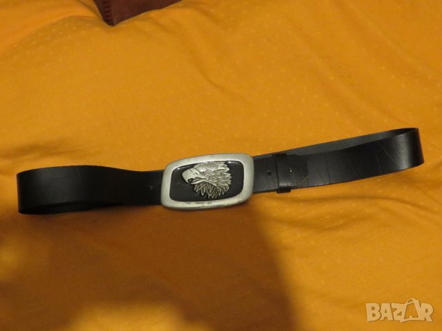 Рокерски мъжки кожен колан със солидна катарама ОРЕЛ - моторджийски, мото аксесоари, мото екипировка, снимка 3 - Колани - 33098710