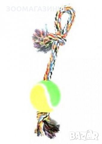 Алпийско въже с топка и дръжка играчка за куче 9 х 48 см