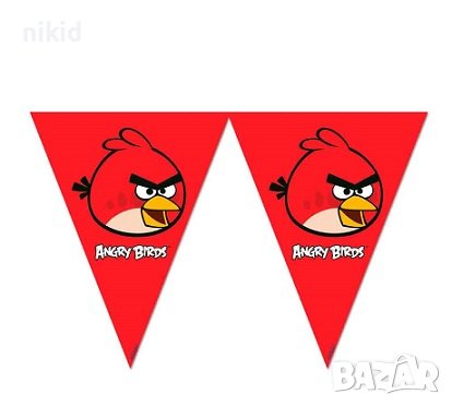 Angry Birds енгри бърдс  найлонов Парти Гирлянд флагчета знаменца Флаг Банер рожден ден