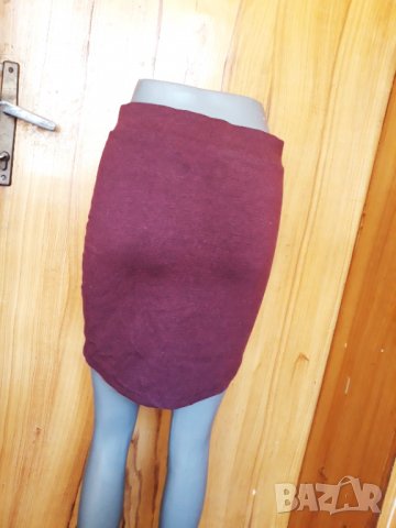 Лилава къса пола от трико С, снимка 2 - Поли - 32975620