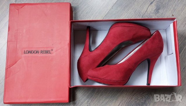 Дамски обувки Graceland с висок ток от изкуствен велур 38, снимка 3 - Дамски ежедневни обувки - 43950965