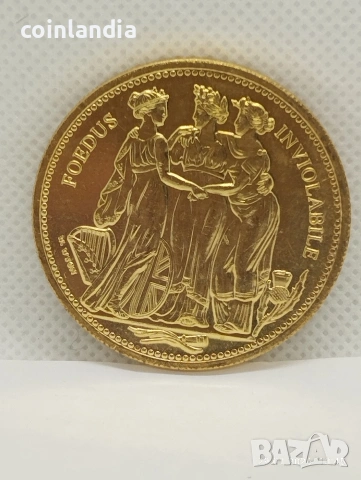 позлатена Английска монета репродукция , снимка 2 - Нумизматика и бонистика - 53290336
