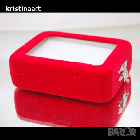 Кадифена кутия със стъклен капак за сребро или злато, снимка 3 - Подаръци за сватба - 43186311