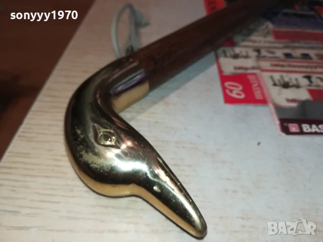 ЛЕБЕД-ОБУВАЛКА-МЕД/МЕСИНГ/ДЪРВО-55СМ МАСИВНА ВНОС SWISS 0208252014LCHERY, снимка 10 - Антикварни и старинни предмети - 51230251