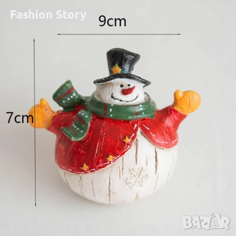 Коледни снежни човечета от полирезин – малка фигурка, идеална коледна украса за всеки дом, снимка 7 - Декорация за дома - 52484788