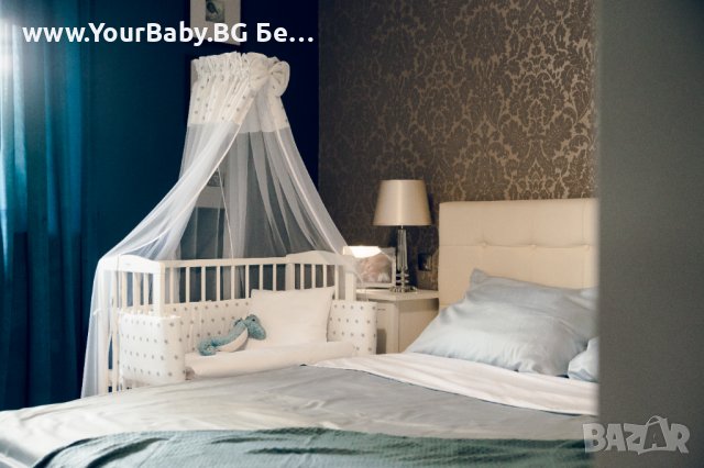Детско Странично Легло 2в1 тип Next to Me с Матрак и Аксес S81 -  Бяла, снимка 2 - Кошарки - 36629042