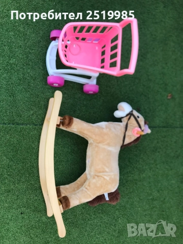 Люлеещо дървено  конче + количка с колелца, снимка 5 - Други - 52624315