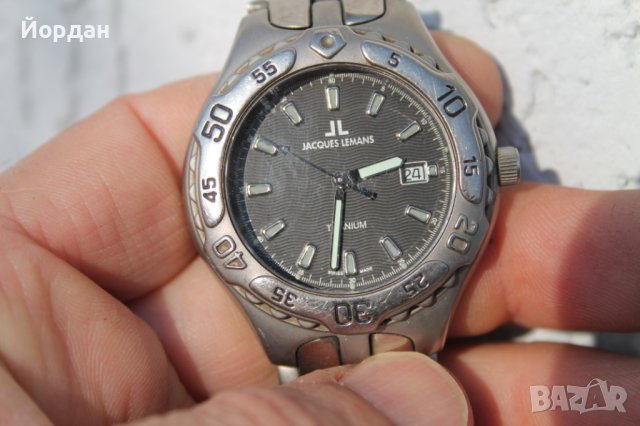Швейцарски титаниев мъжки часовник ''Jacques Lemans'', снимка 11 - Мъжки - 43973942