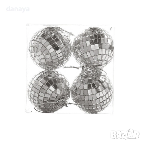 6190 Комплект коледни топки за елха с диско ефект, 7 см, 4 броя, снимка 7 - Декорация за дома - 51905146