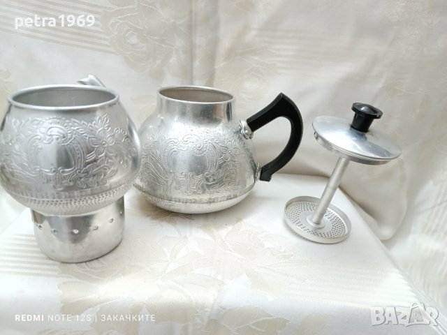 Руски метален чайник за запарка, снимка 5 - Антикварни и старинни предмети - 43282819
