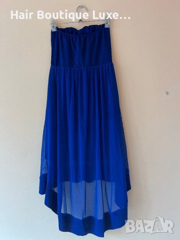 Турско синя рокля без презрамки 💙, снимка 6 - Рокли - 44016855