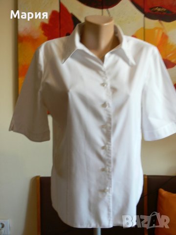 Дамска бяла риза с красива яка и красиви копчета, снимка 5 - Ризи - 26942550