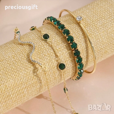 Комплект бижута - 4 броя гривни, снимка 5 - Гривни - 52913392