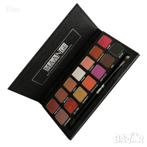 Палитра от 14 Дълготрайни водоустойчиви цвята сенки за очи MAANGE HZS118, снимка 6 - Козметика за лице - 47992587