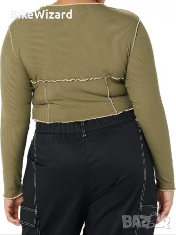 The Drop Everleigh с дълъг ръкав с изрязан топ с открити шевове Blusen XXL Размер НОВА, снимка 3 - Блузи с дълъг ръкав и пуловери - 39509904