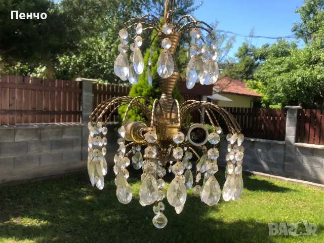 старинен кристален полилей, снимка 2 - Антикварни и старинни предмети - 50342593