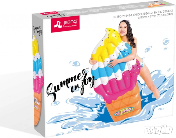 Надуваем дюшек във формата на сладолед, идеален аксесоар за летния сезон, снимка 7 - Други стоки за дома - 52093645