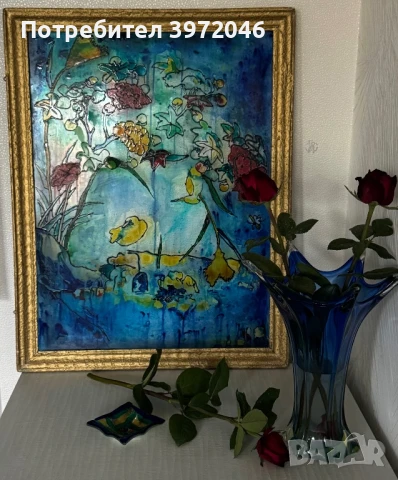 Винтидж стъклопис , снимка 2 - Антикварни и старинни предмети - 50716165