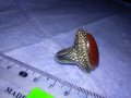 КРАСИВ СКЪПОЦЕНЕН ВИНТИДЖ АРТ ЗЛАТИСТ ПРЪСТЕН с ЮВЕЛИРНО ШЛИФОВАН КАМЪК АВАНТЮРИН 36961, снимка 10