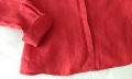 Червена ленена риза - М, снимка 4
