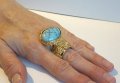 Позлатен пръстен с камък, снимка 4