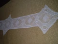 Винтидж плетена на една кука дантела от 30-те години на миналия век, продълговата покривка за маса, , снимка 5